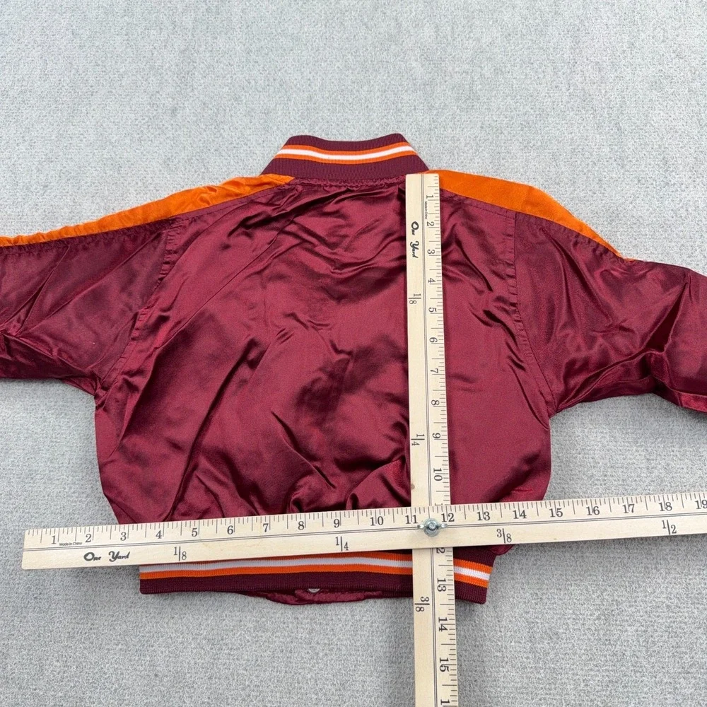Vintage Virginia Tech Hokies Starter Jacket Baby 3T Maroon Satin Y2K Bomber Kids
